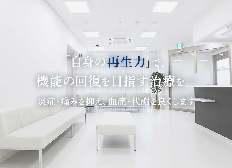 「自身の再生力」で、機能の回復を目指す治療を― 炎症・痛みを抑え、血流・代謝を良くします