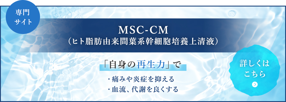 MSC-CM（ヒト脂肪由来間葉系幹細胞培養上清液）専門サイト